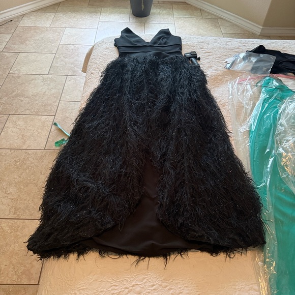 BCBGMaxAzria Black Feathered Gown - Picture 7 of 7